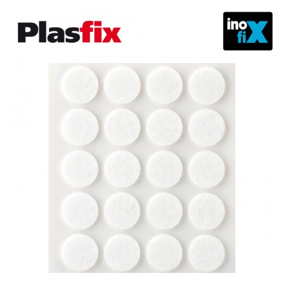 Pack 20 feltre blanc sintètic adhesius diàmetre 17mm plasfix inofix 