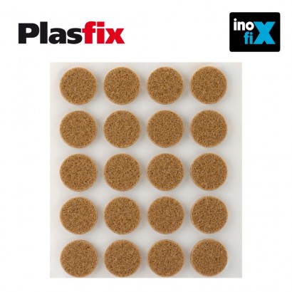 Pack 20 fieltros marron sinteticos adhesivos diametro 17mm plasfix inofix