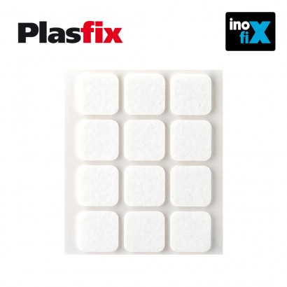 Pack 12 feltre blanc sintètic adhesius diàmetre 22x22mm plasfix inofix 