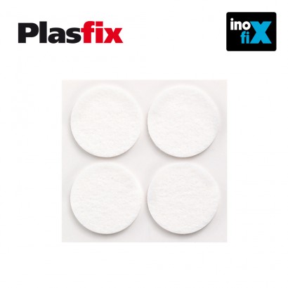 Pack 4 feltre blanc sintètic adhesius diàmetre 38mm plasfix inofix