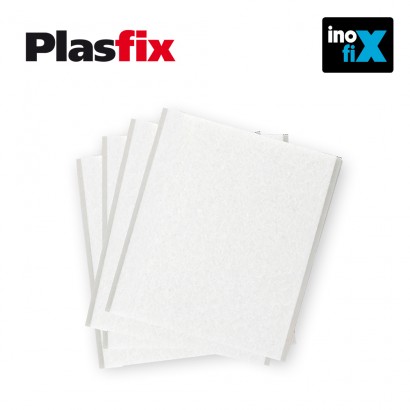 Pack 4 feltre blanc sintètic adhesius diàmetre 100x85mm plasfix inofix