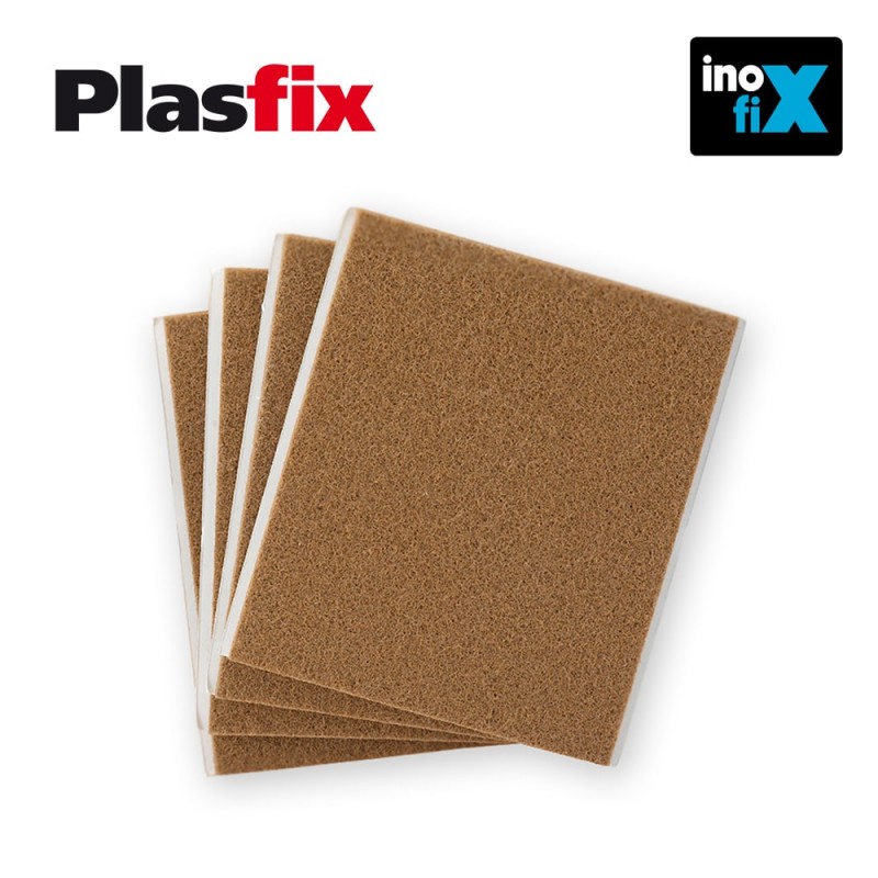 Pack 4 feltre marró sintètic adhesius diàmetre 100x85mm plasfix inofix