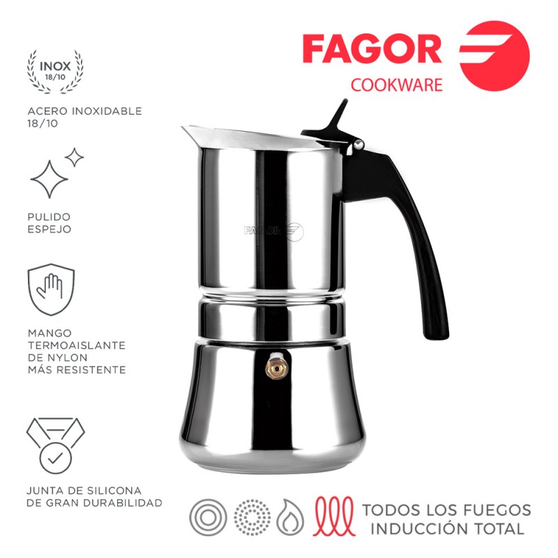 Cafetera inox etnica 10t acer inoxidable 18/10 fagor.