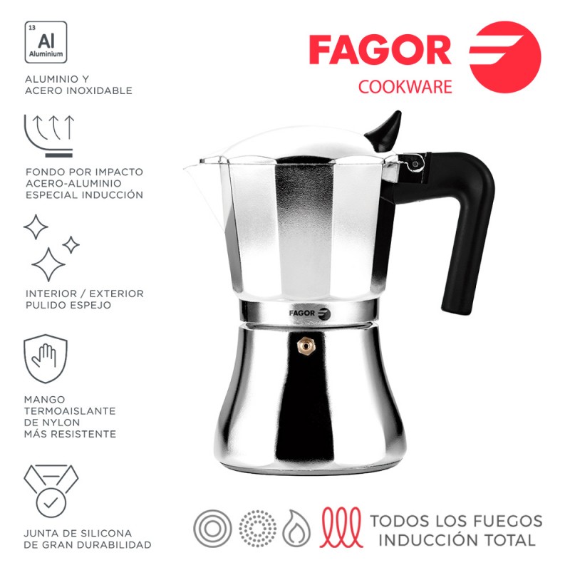 Cafetera cupy 9t alumini 3004 fagor.