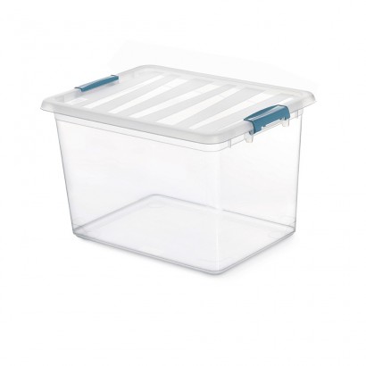 Caixa katla transparent 20l amb rodes i nanses ergonòmiques 39x29x25,5cm