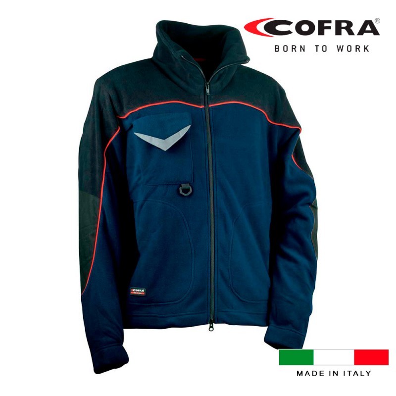 Cazadora forro polar rider azul marino negro cofra talla l