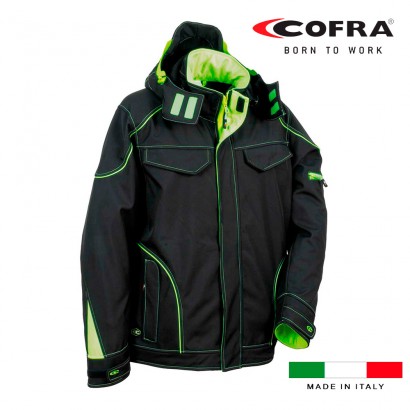 Caçadora softshell tecka negre lime cofra talla 50.