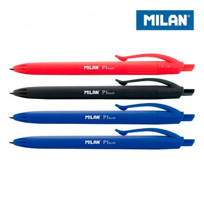 Blister 4 boligrafos azul-negro-rojo milan