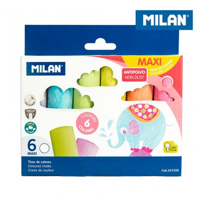 Caja 6 tizas de colores maxi milan