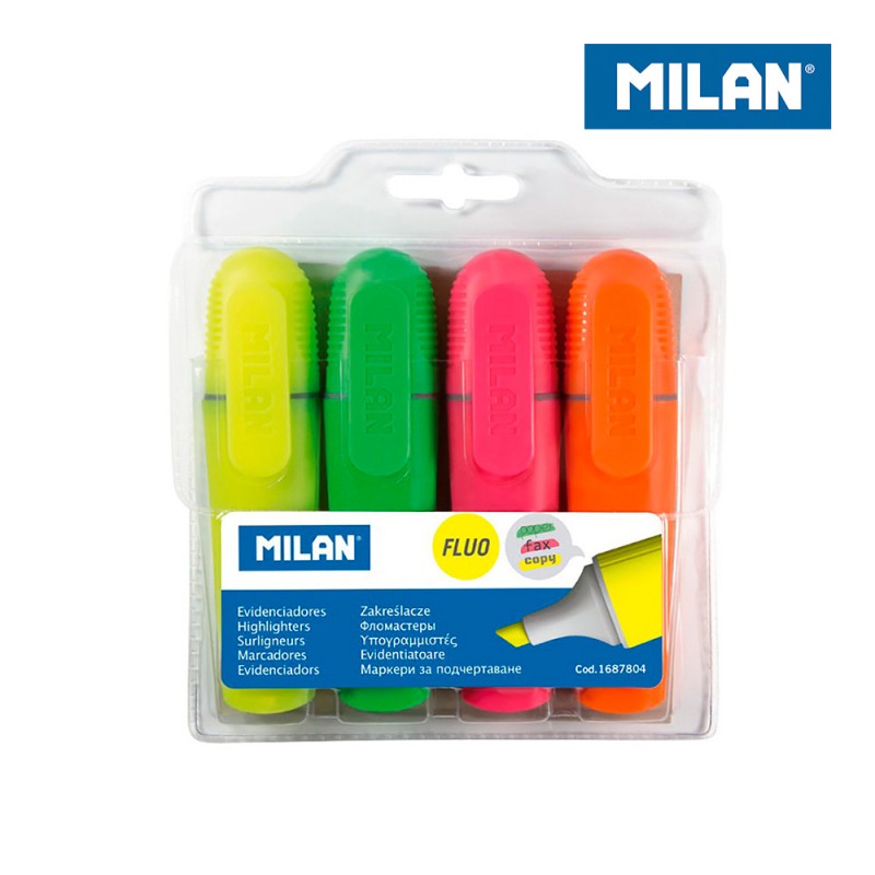 Pack 4 fluorescenes punta biselada milan