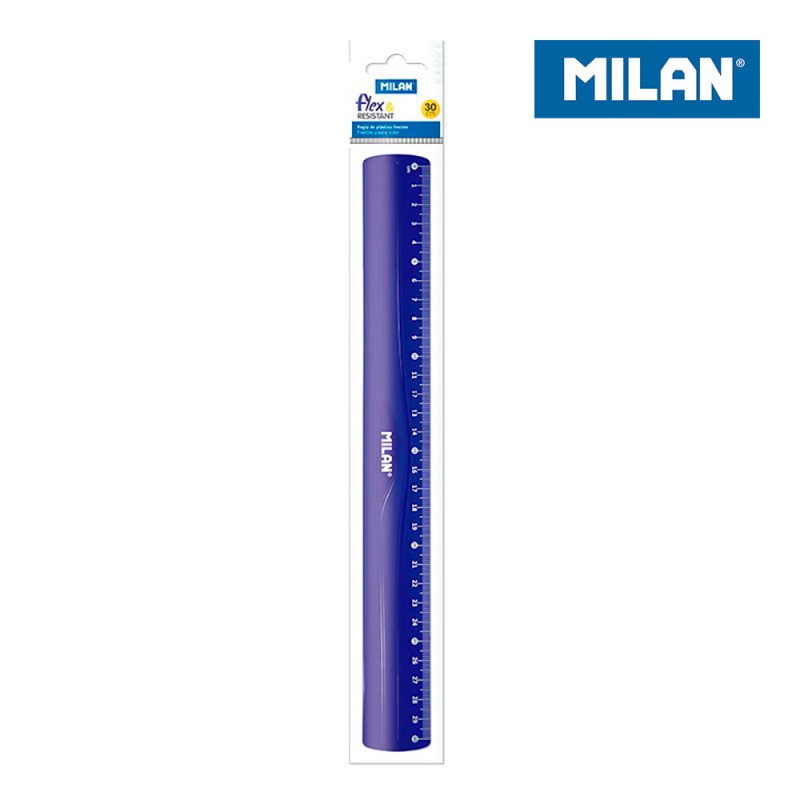 Regla flex&resistan azul 30cm milan