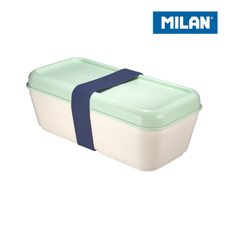 Recipiente para alimentos rectangular 0,75l tapa verde milan