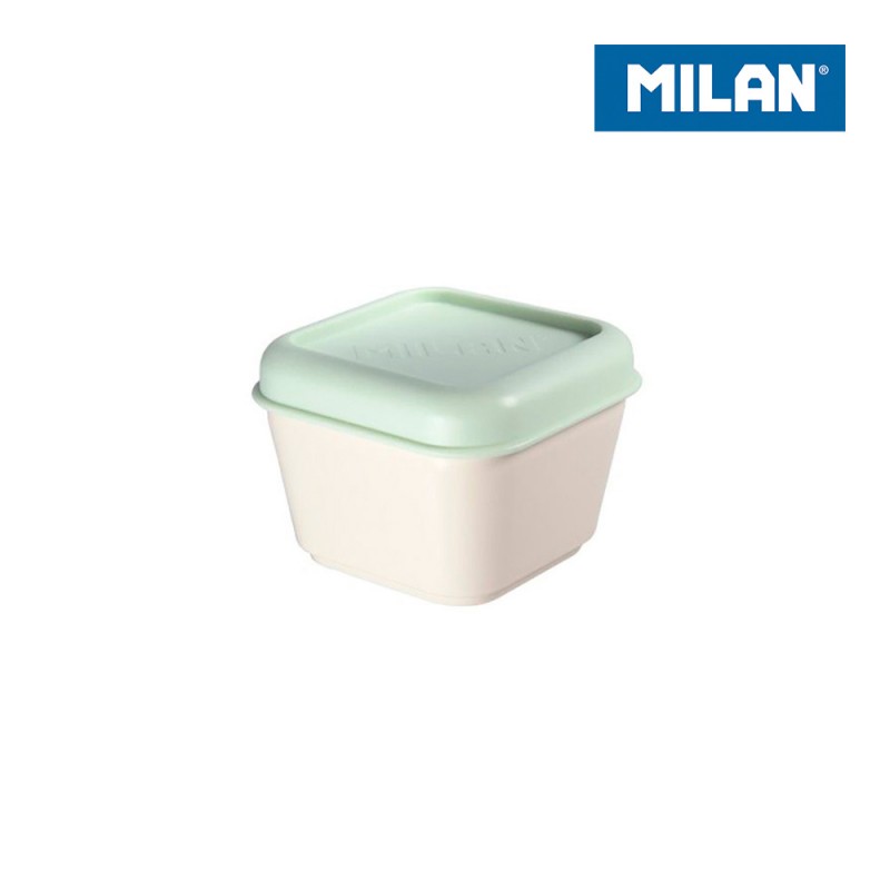 Recipiente para alimentos cuadrado 0,33l tapa verde milan