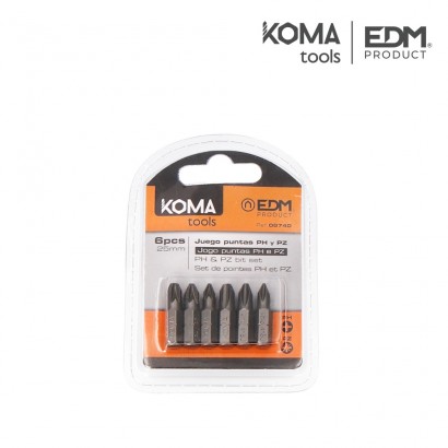 Joc 6 puntes ph 1-2-3 pz 1-2-3 x 25mm koma tools