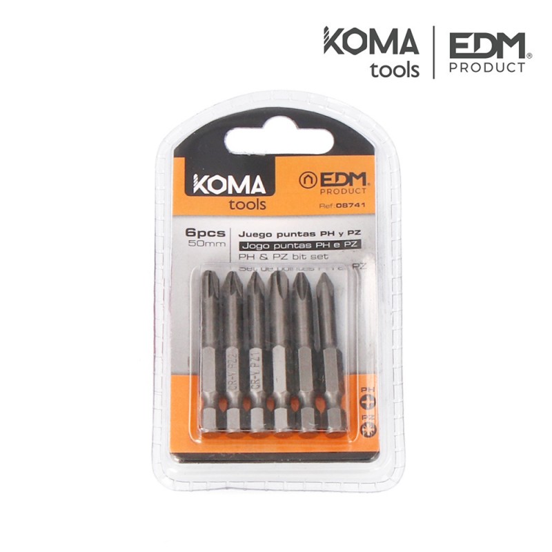 Joc 6 puntes ph 1-2-3 pz 1-2-3 x 50mm koma tools