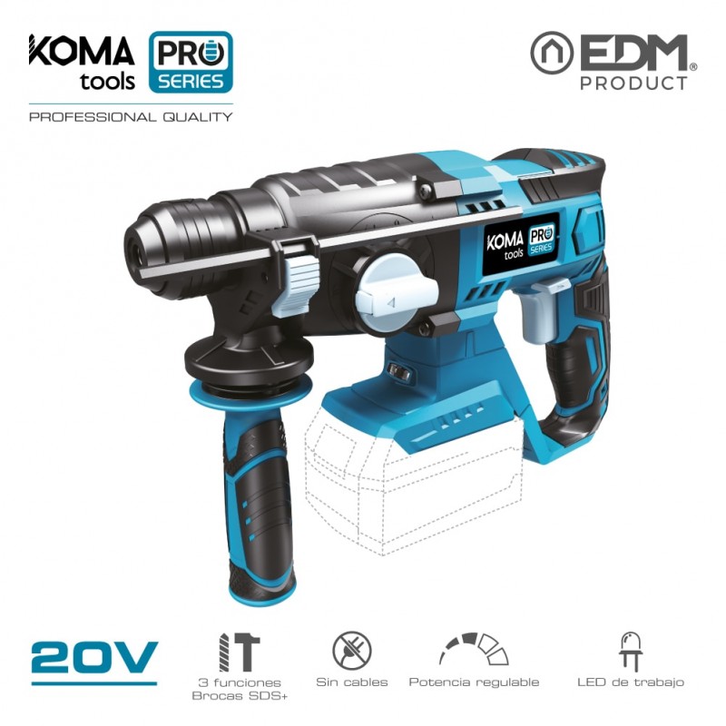 Martell percussor 20v (sense bateria ni carregador) koma tools pro series battery  edm