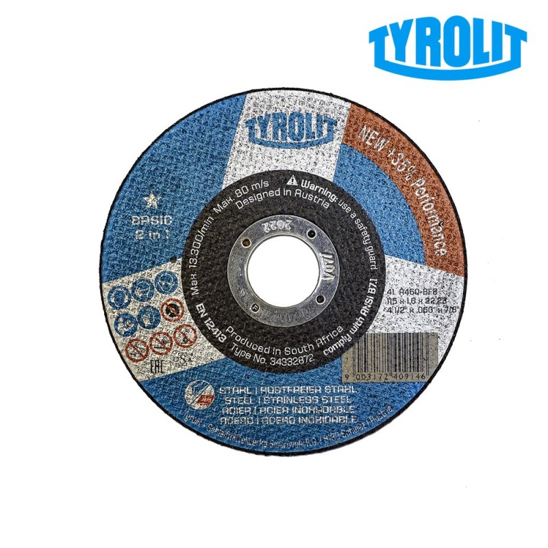 Disc de tall  pla pla 41c 115x1,6x22,23 a46q-bfb. tyrolit