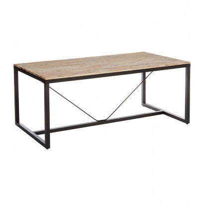 Mesa de comedor madera natural acacia modelo edena 180x90x75cm 