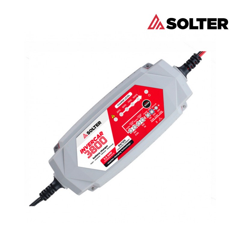 Carregador intel.ligent de bateries invercar 3800 6 / 12v 3.5a solter.