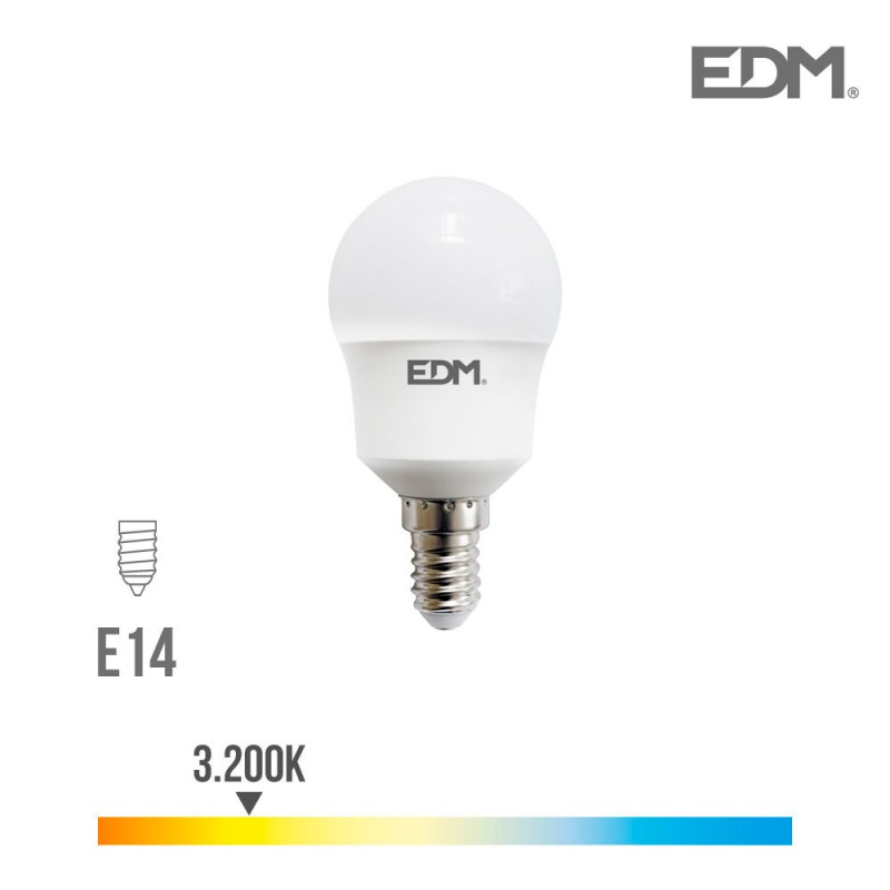 Bombeta esfèrica led e14 8,5w 940 lm 3200k llum càlida edm