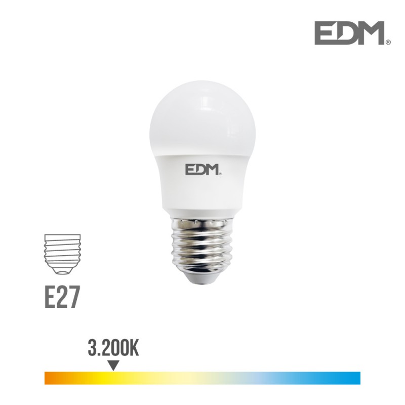 Bombeta esfèrica led e27 8,5w 940 lm 3200k llum càlida edm