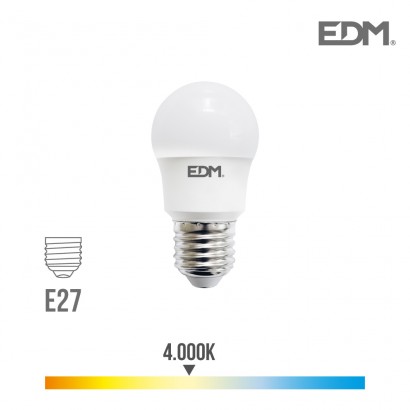 Bombeta esfèrica led e27 8,5w 940 lm 4000k llum dia edm