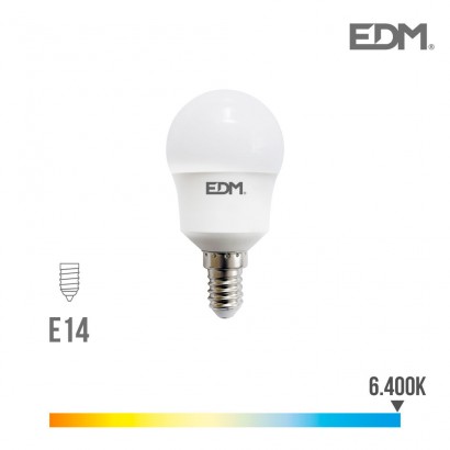 Bombeta esfèrica led e14 8,5w 940 lm 6400k llum freda edm