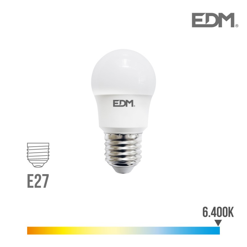 Bombeta esfèrica led e27 8,5w 940 lm 6400k llum freda edm