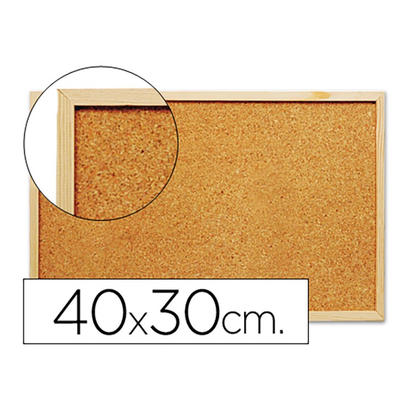 Pizarra corcho q-connect 40x30cm marco de madera
