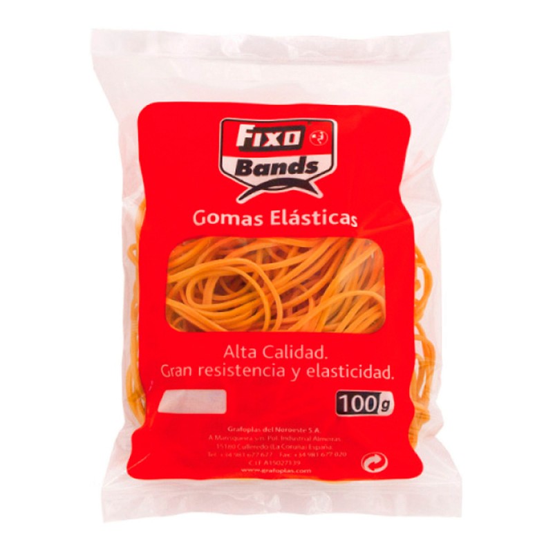 Gomas elásticas  fixo bolsa 100 gr. 2mmx12cm 