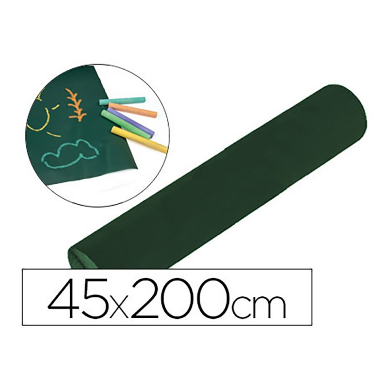 Pizarra liderpapel  rollo adhesivo 45x200 cm para tiza color verde 