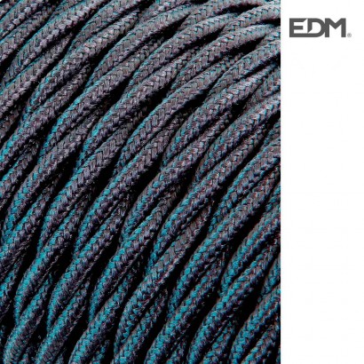 Cable textil trenzado 2x0.75mm 25mts c-63 gris oscuro seda   euro/mts