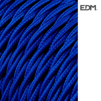 Cable tèxtil trenat 2x0.75mm 25mts c75 azul seda  euro/mts