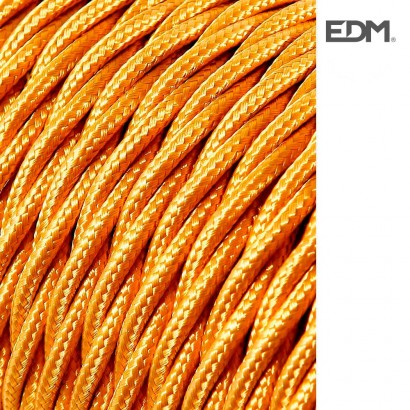 Cable tèxtil trenat 2x0.75mm 25mts c45 oro mate seda   euro/mts