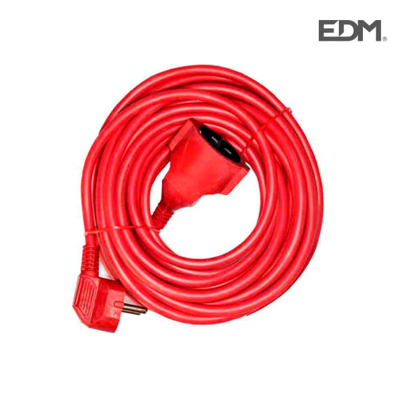 Prolongacion manguera 15mts 3x1,5 flexible roja edm