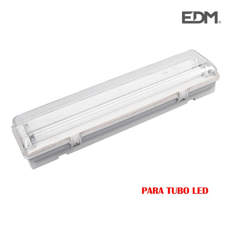 Regleta estanca para 2 tubos led de  9w (eq 2x18w) 65cm ip44 - edm