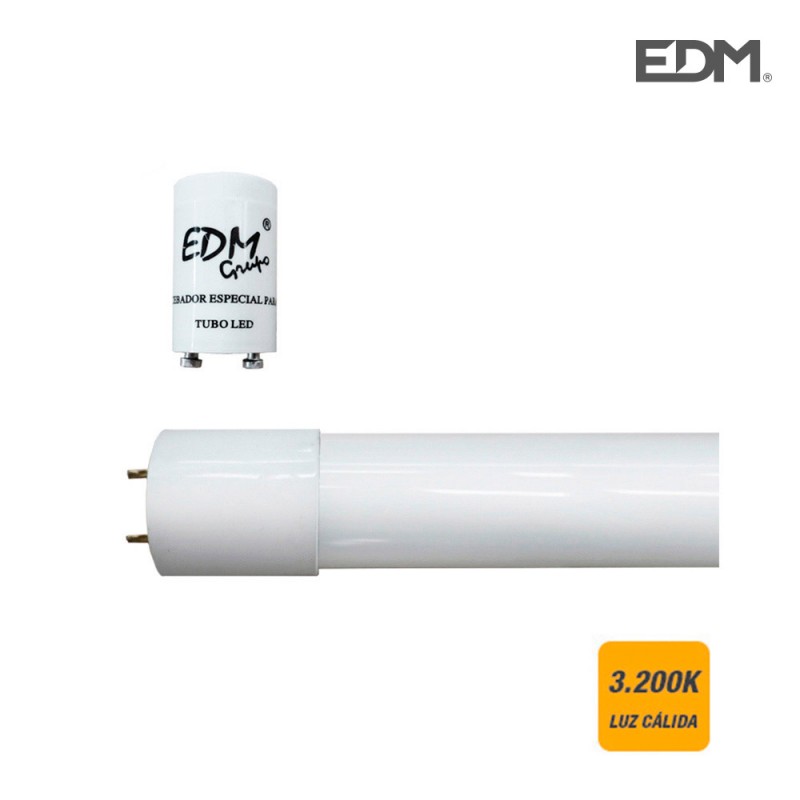 Tub led t8 9w  800 lm 3200k llum càlida (eq.18w) edm