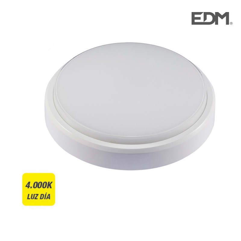 Aplic exterior led 18w 1300 lumens  ip54 circular 4.000k llum dia edm 