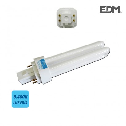 Bombilla bajo consumo pld-4 pin 26w luz fria 6.400k 4 pin edm
