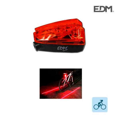 Linterna bicicleta trasera con 5 leds y 2 lasers edm