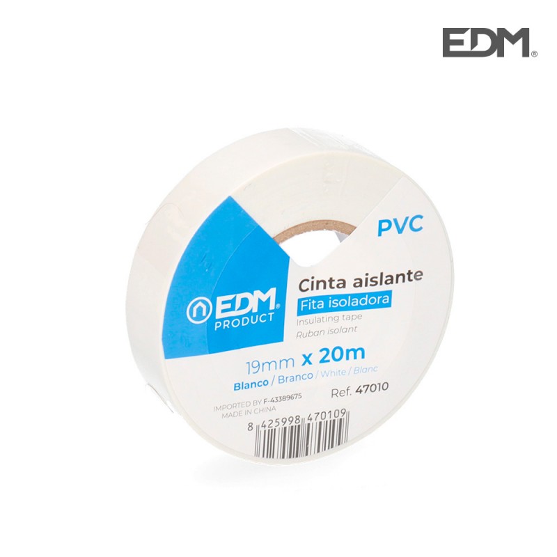 Cinta aïllant 20m x19mm blanca edm 