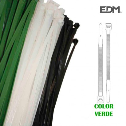 Bridas verdes 200x4,8 mm (bolsa 100 uni)