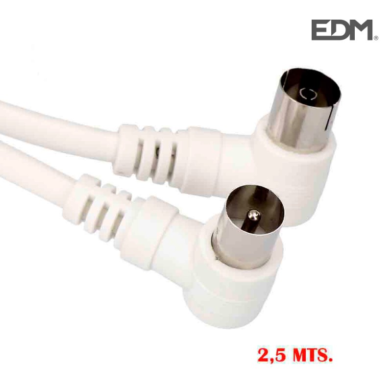 Prolongació tv acodat 9.5mm 2.5m env.blanca 