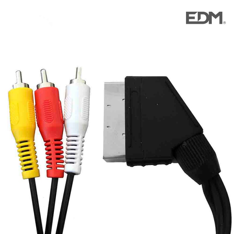 Euroconector macho a 3rca salida 1,5m