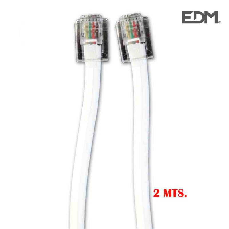 Prolongacion telefonica 2m 4 vias macho-macho edm