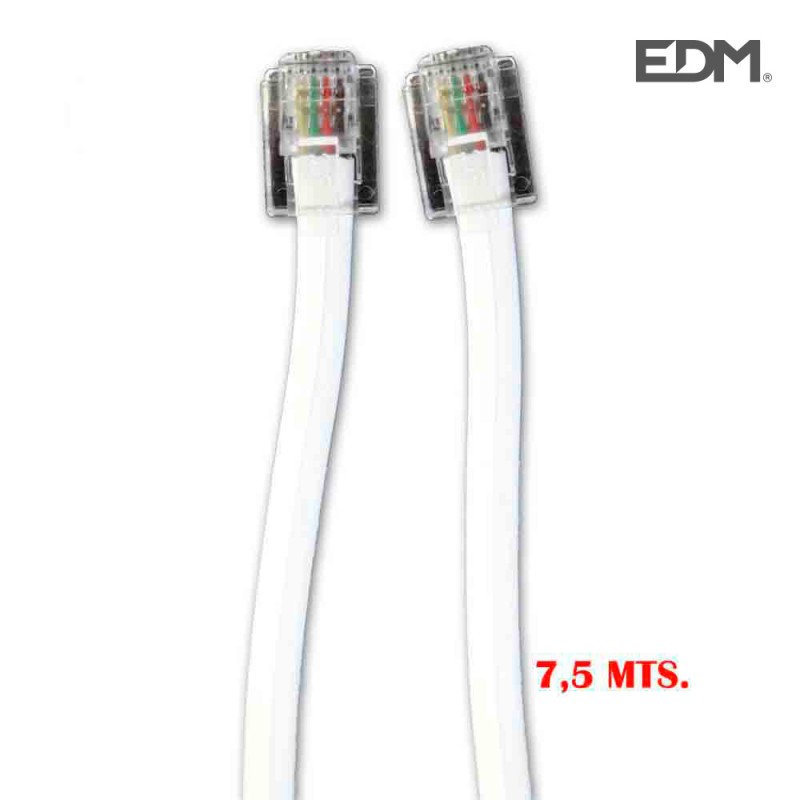 Prolongació telefònica 7.5m 4 vies mascle-mascle edm 