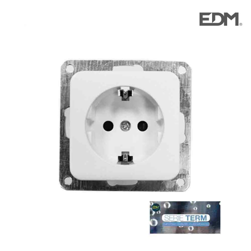 Base shucko t/tl 16a  encastar "serie term" edm (bossa blíster) 