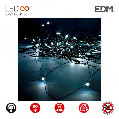 Cortina red easy-connect 2x1.5mts 90 leds blanc fred 30v (interior-exterior) edm total 1.62w  