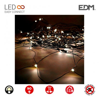 Cortina red easy-connect 2x1.5mts 90 leds blanc càlid 30v (interior-exterior) edm total 1.62w  