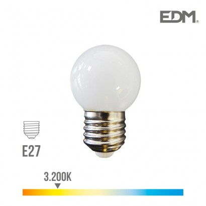 Bombeta esferica led  e27 1,5w  80 lm 3200k llum càlida edm 